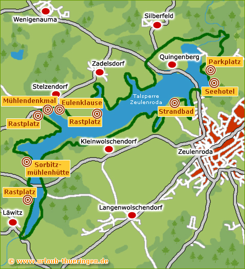 Wanderkarte Talsperrenweg Zeulenroda