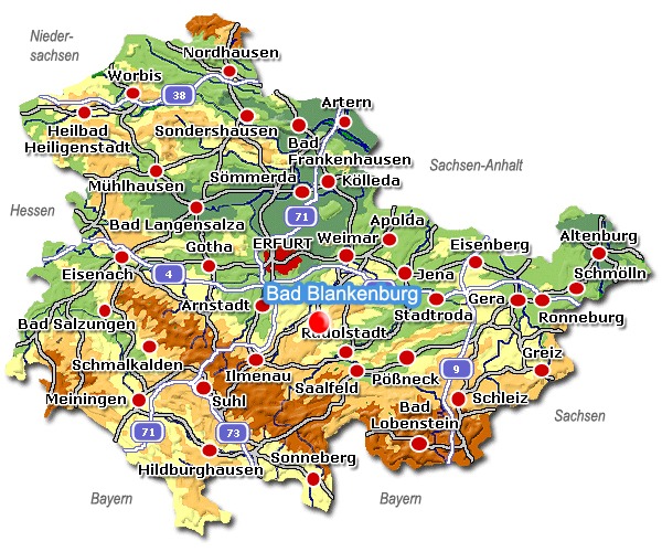 Karte Bad Blankenburg Thüringen