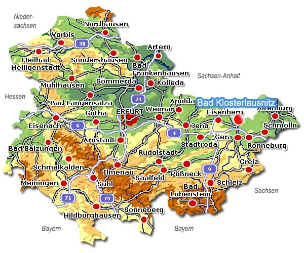 Karte Bad Klosterlausnitz Thüringen