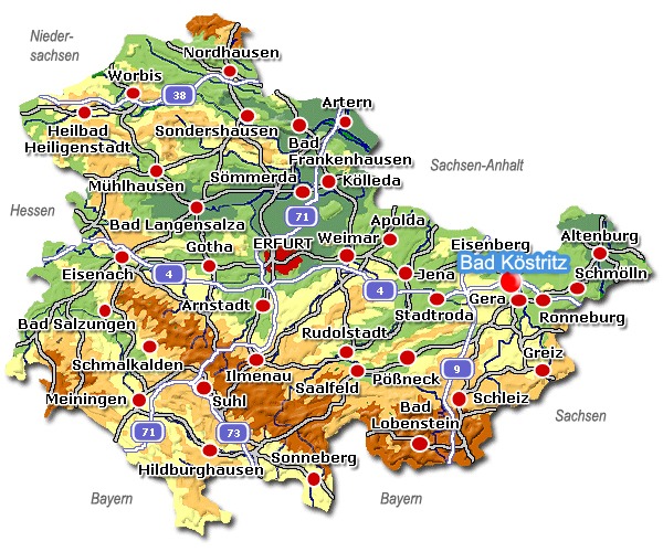 Karte Bad Köstritz Thüringen