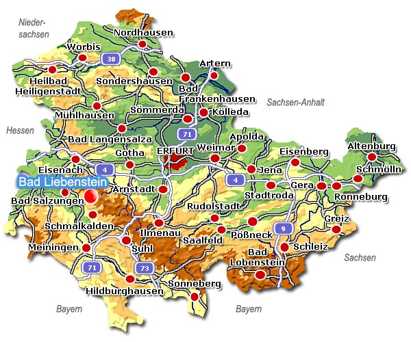 Karte Bad Liebenstein Thüringen