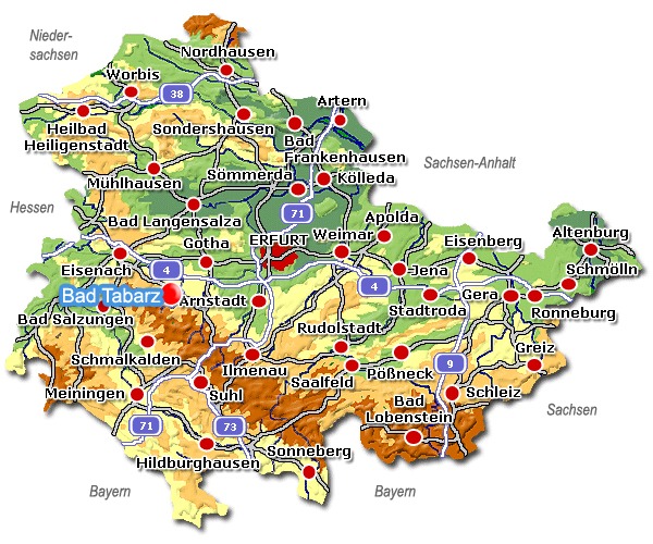 Karte Bad Tabarz Thüringen