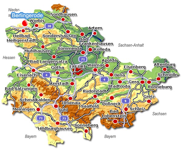 Karte Berlingerode Thüringen